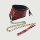 Collier en dentelle avec laisse et ruban de réglage - rouge