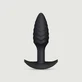 Golvende geribbelde siliconen buttplug - Zwart
