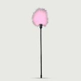 Long Feather Tickler With Soft Feathers & Black Handle - Pink