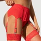 Culotte jarretière sexy en dentelle - Rouge - Taille unique
