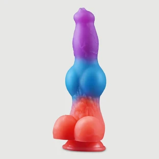 Glow In The Dark Silicone Dildo With Suction Cup - Multicolour