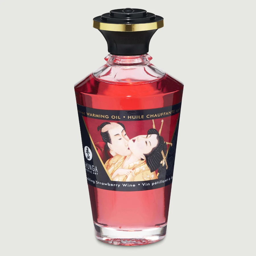 Shunga Aphrodisiac & Kissable Warming Oil Sparkling Wine Strawberry - 100 ml