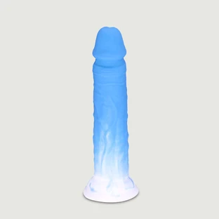 Blake 17 cm realistyczne silikonowe dildo z przyssawką - niebieskie