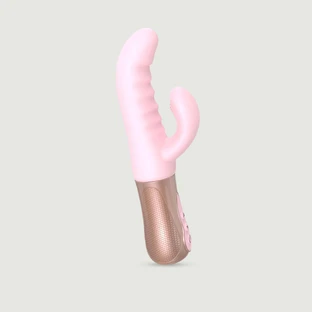 Sassy Bunny Thrusting & Tapping Silicone Rabbit G-Spot Vibrator - Roz