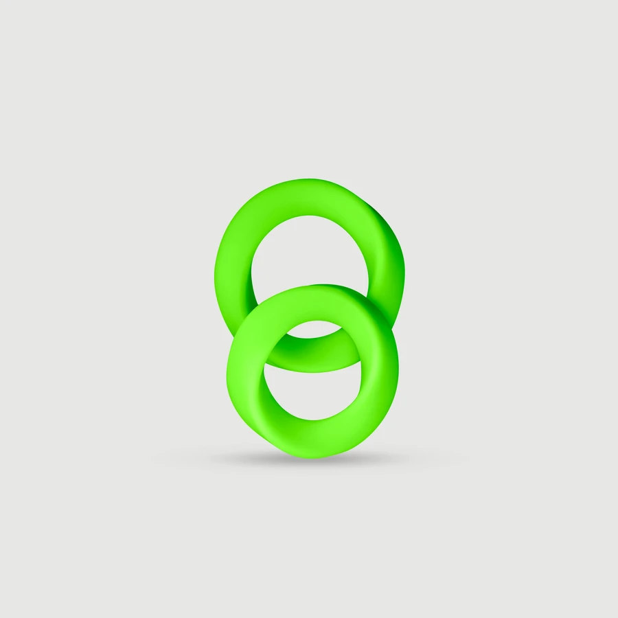 Glow In The Dark Silicone Cock Ring Set - Grün