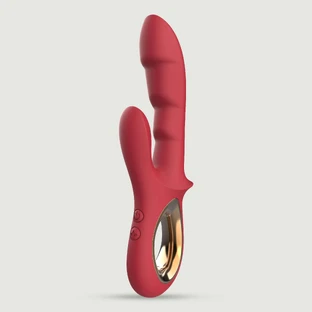 J'Adore Silicone Geribbelde Konijn Vibrator - Rood