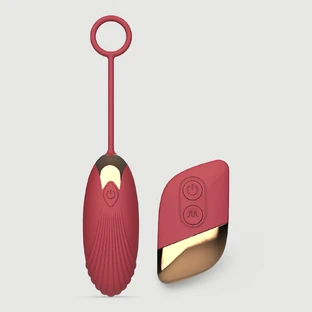 Queen op afstand bedienbare siliconen geribbelde vibrator - Rood