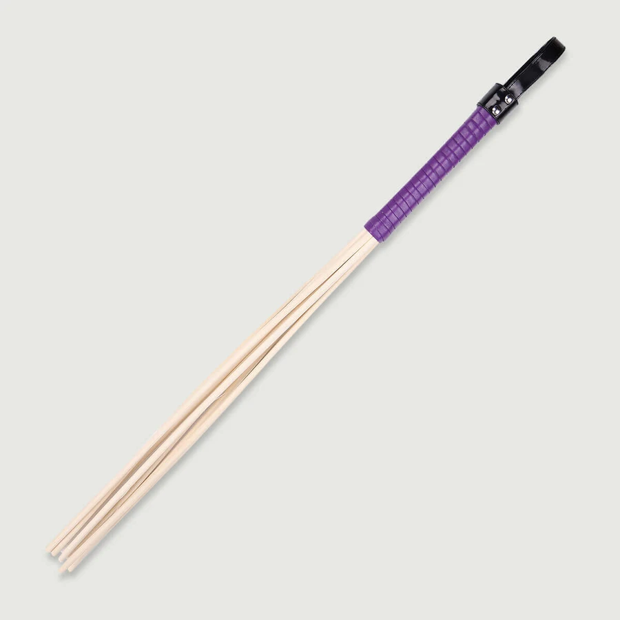 Flogger di bambù con impugnatura viola e aste multiple - Viola