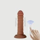 20,5 cm biegsamer mittelgroßer vibrierender Dildo aus Silikon mit Saugnapf - Fleisch