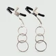 Pinzas ajustables para pezones con anillos triples - Plata