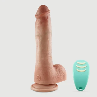 Zarma Thrusting 22 cm Realistic Remote Controlled Silicone Vibrator With Balls & Suction Cup - Flesh