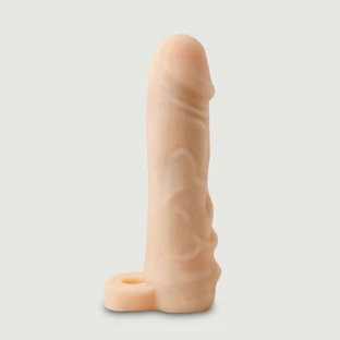 Înveliș realist pentru penis cu inel pentru biluțe S9 16,4 cm - Flesh