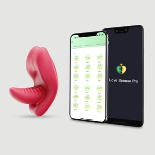 Limba ta pe mine Stimulator vibrator controlat de aplicație - roșu