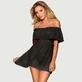 Valentijnsdag Stijl Off Shoulder Kanten Sexy Babydoll - Zwart - Eén Maat