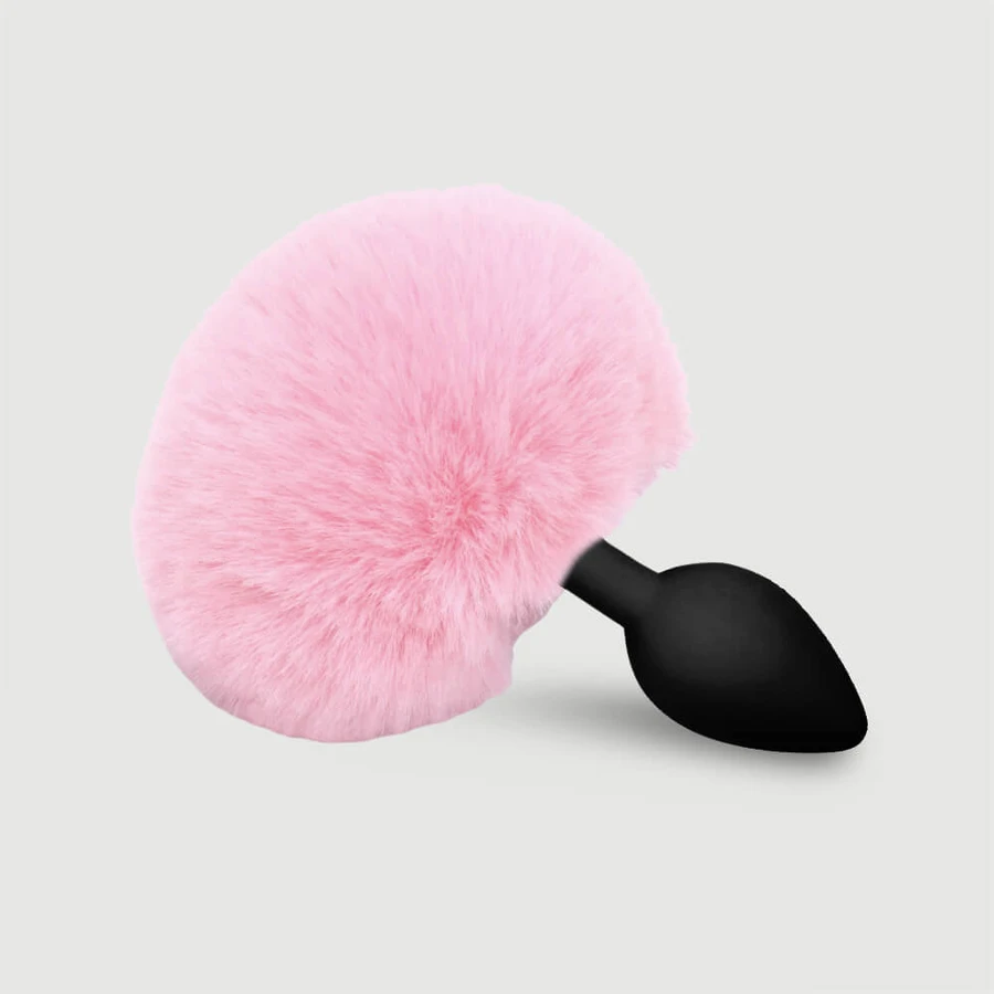 Plug Anal de Silicona Cola de Conejito para Principiantes - Rosa