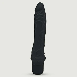 Vibratore classico grande in silicone - Nero