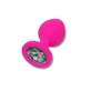 Anal Collection Bouchon de Cul Moyen en Silicone avec Joyau Rond - Rose/Noir