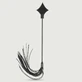 Diamond Tip Crop Whip With Leather Strips 28 cm - Black