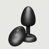 Geisha op afstand bedienbare siliconen vibrerende oneindige buttplug medium - zwart