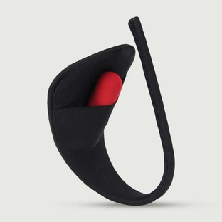 String avec pochette pour vibrateur - Noir - Taille unique