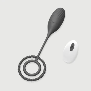 Sexopolis My Remote Play Télécommande à balles en silicone nervuré avec poignée - Noir