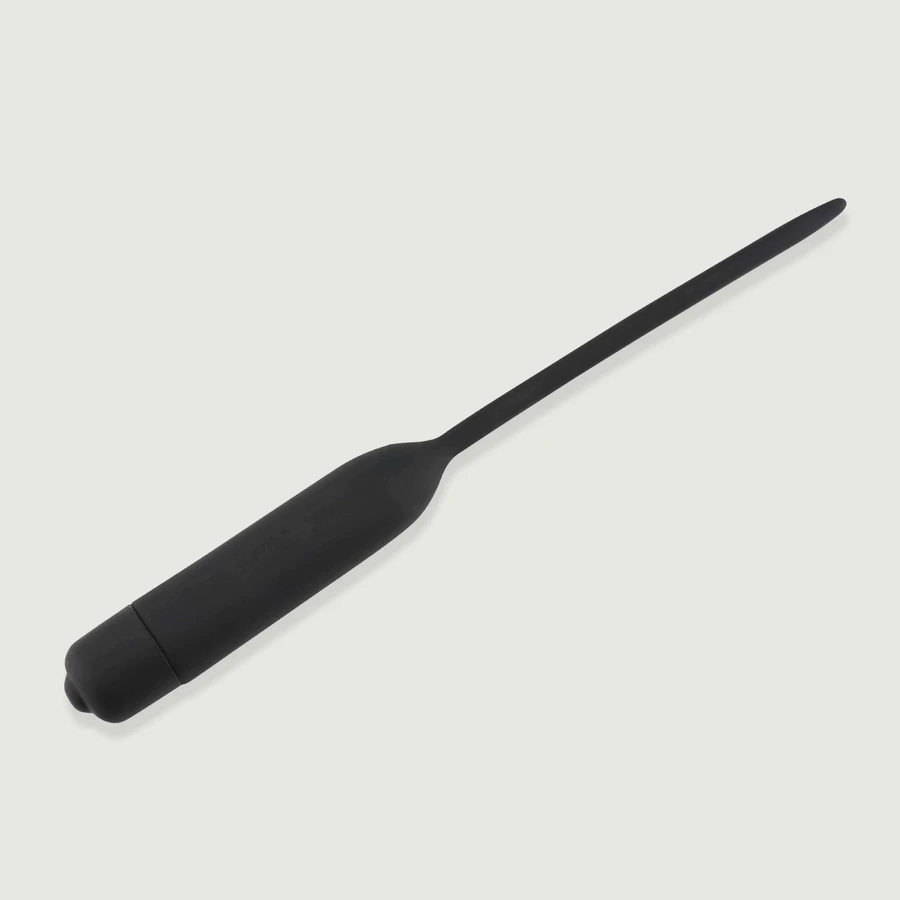 200 x 5,5 mm silicon vibrator 10 viteze sunet uretral - negru