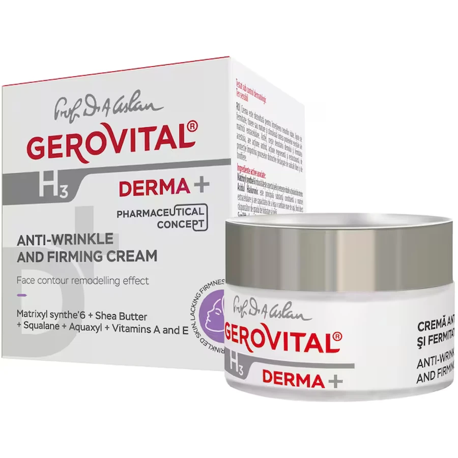 Krem przeciwzmarszczkowy i ujędrniający Gerovital H3 Derma+, 50 ml, Farmec: ceny i cechy