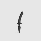 Switch Plug In Kleine Semi Realistische Dildo met Butt Plug - Zwart