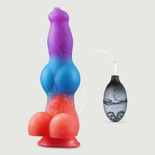 Consolador de silicona con ventosa que brilla en la oscuridad - Multicolor