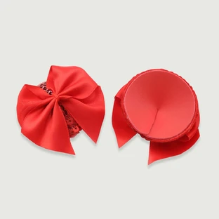 Satinschleife Nippelpasties - Rot