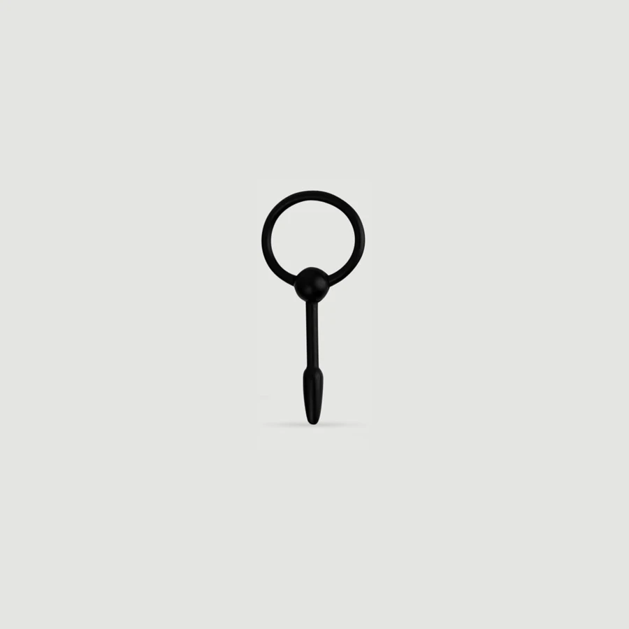 96 x 5 mm Silikon Urethral Plug mit Ring - Schwarz