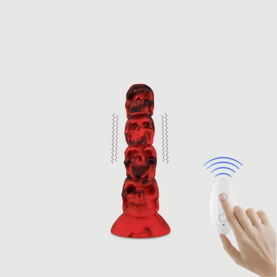 The Walking Dead Petit vibrateur télécommandé réaliste en silicone avec ventouse - Rouge