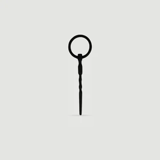 136 x 5 mm Tappo uretrale in silicone con anello - Nero
