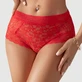 Hoge kwaliteit Floral Lace Sexy High Waist Perspective Panty - Rood - Eén Maat