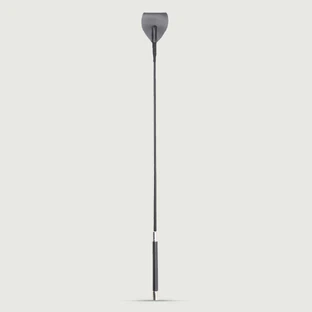 Crop d'équitation en cuir avec pointe large 71 cm - Noir
