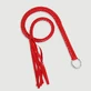 Flogger pequeño con anilla metálica y mango trenzado - Rojo