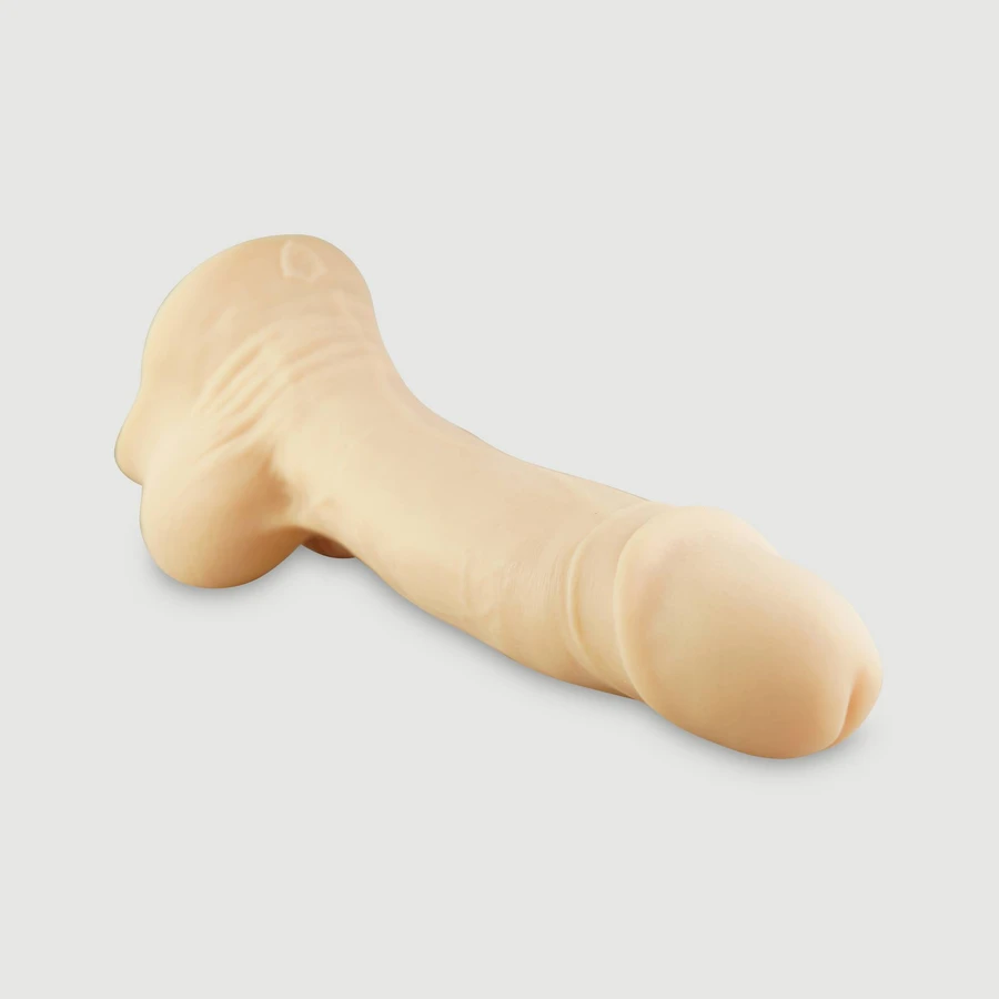 The Dicky Way Grote Platina Siliconen Dildo Met Ballen 25,40 cm - Vlezig