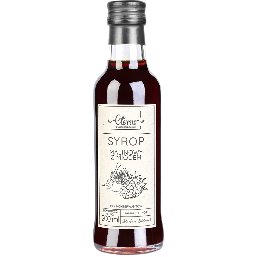 Eterno Syrop o smaku malinowym z miodem 200 ml: ceny i cechy