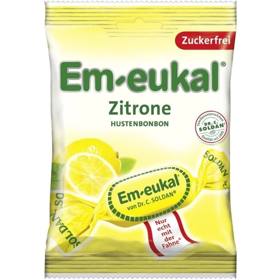 Em-Eukal Bomboane de lămâie fără zahăr 75 g