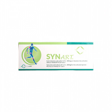 Synart, 60mg/4ml solution injectable d'acide hyaluronique pour infiltration, 1 seringue pré-remplie, Pharma Labs