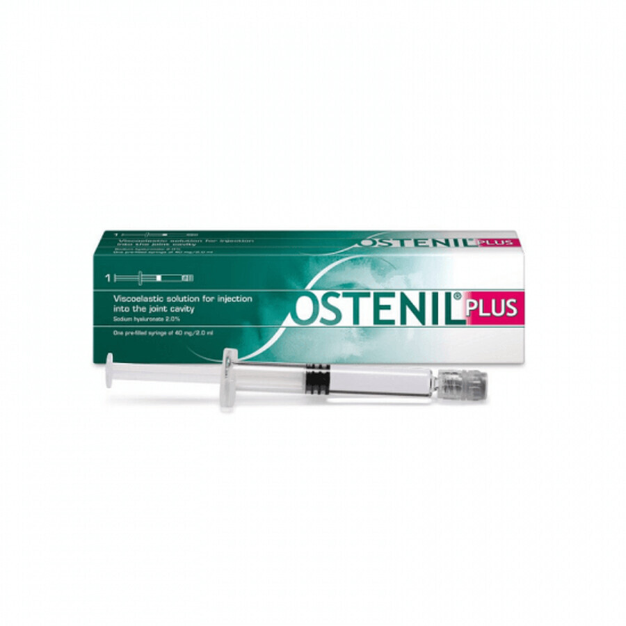 Ostenil Plus, 40mg/2ml hyaluronzuur injecteerbare oplossing voor infiltratie, 1 voorgevulde spuit