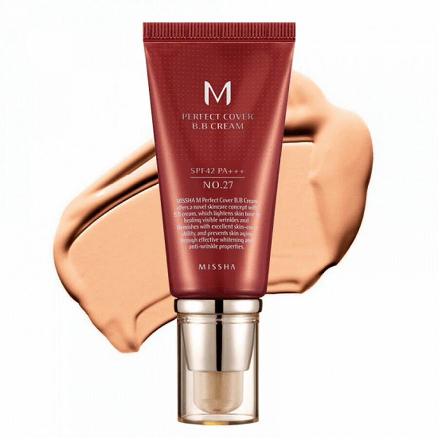 MISSHA M Perfect Cover BB Cream SPF42/PA+++ (No.27/Miel de bœuf), 50 ml, Missha Évaluations