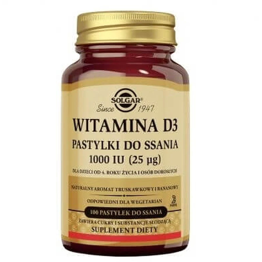 SOLGAR Vitamine D3 100 zuigtabletten