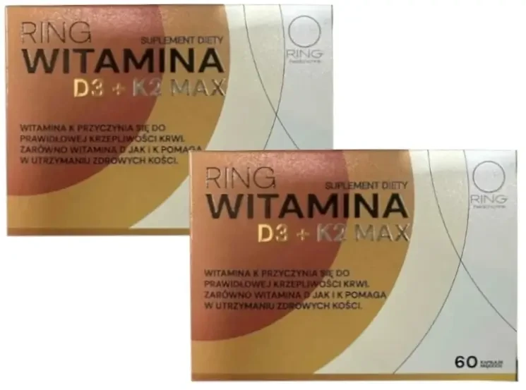 Ring Vitamine D3 + K2 Max 60 capsules Multipack x 2