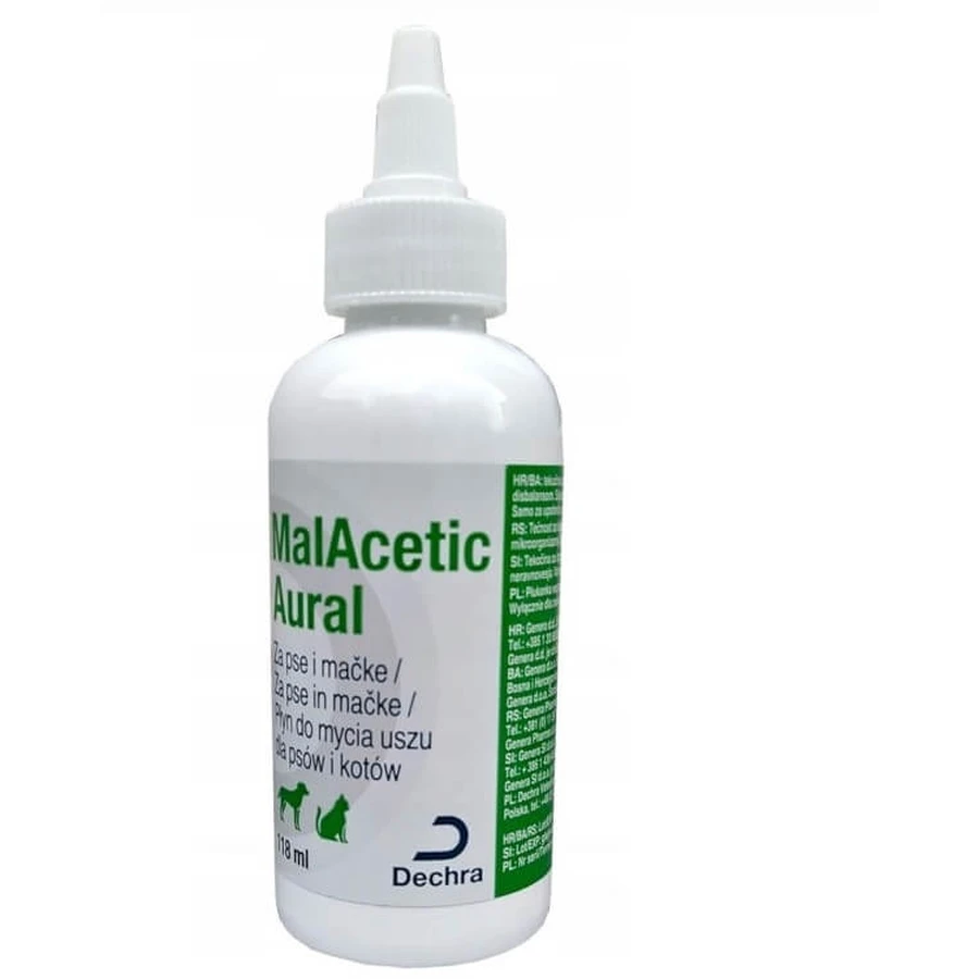 Dechra MalAcetic Aura ear drops for dog, cat 118 ml
