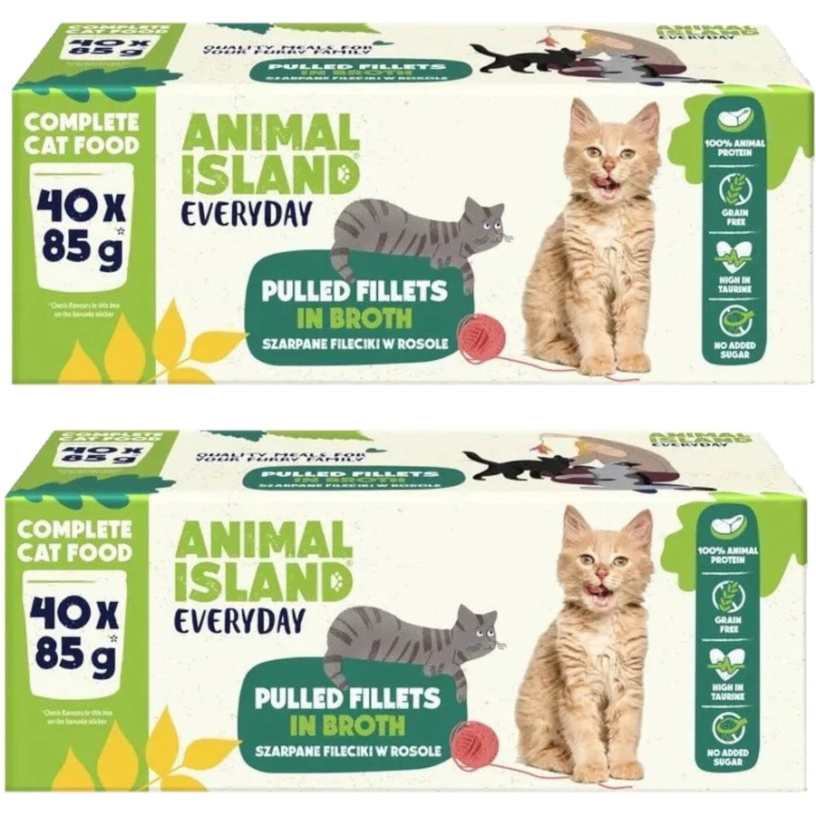Animal Island Wet cat food beef and chicken 40 x ...
