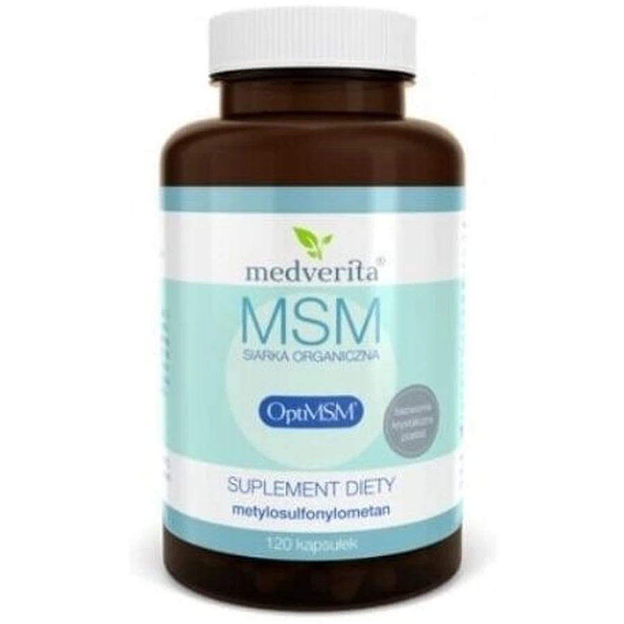 Medverita MSM OptiMSM organischer Schwefel 500 mg 120 Kapseln.