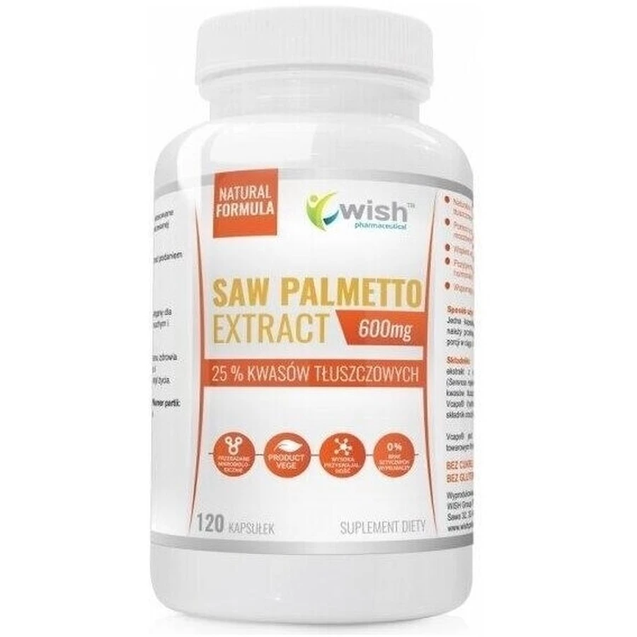 Wish Zegepalm extract 600 mg 120 capsules.