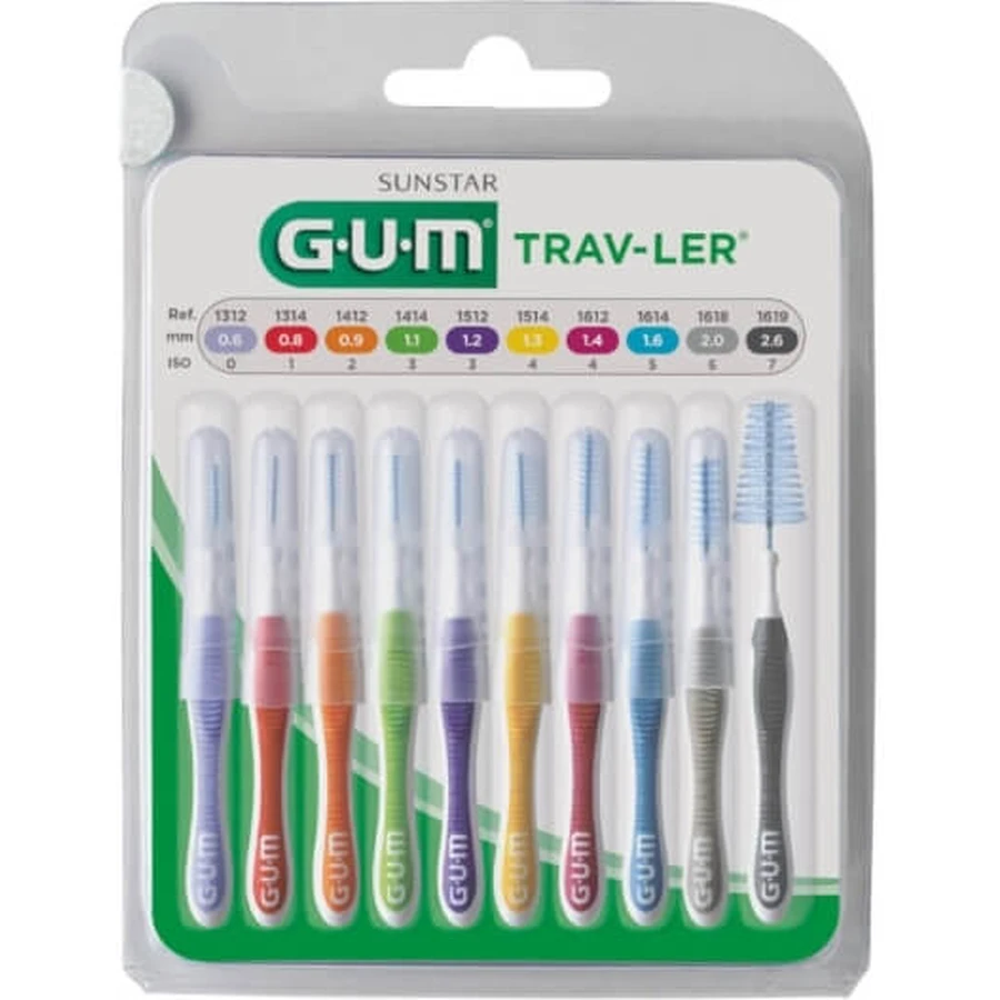 Sunstar GUM Trav-Ler interdental brushes 10 pieces.