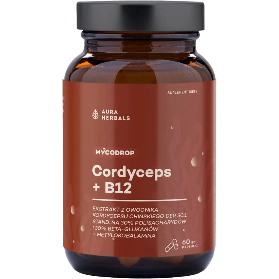 Mycodrop Cordyceps 30:1 + B12 30% Beta-Glucan 60 capsules